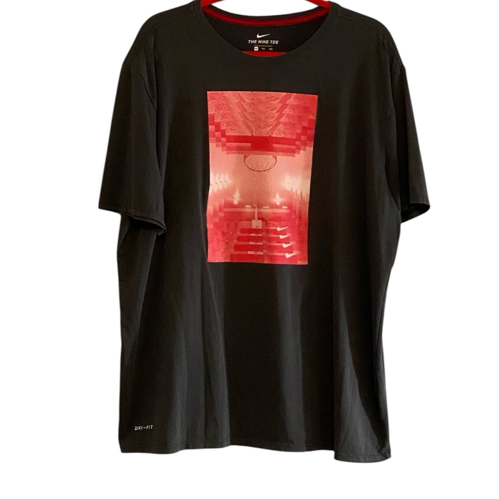 Nike Men's Black Graphic Dri Fit Basketball T-Shirt XXL EUC